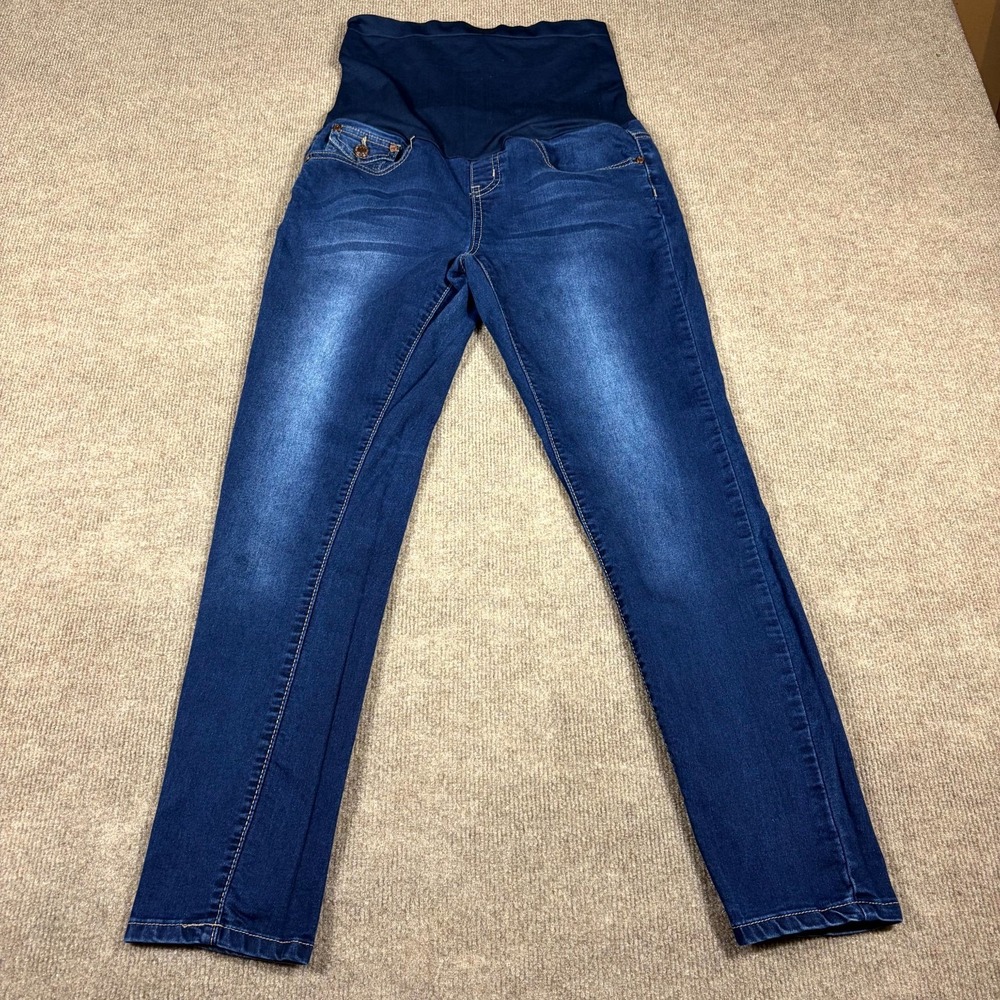 Denim Diva Maternity Jeans Women Small Blue Denim Stretch Dark Wash Straight Leg